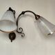 Bronze wall light with 2 lights and 2 granite glass tulips