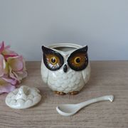 Vintage Ceramic Owl Sugar Bowl Made in Japan