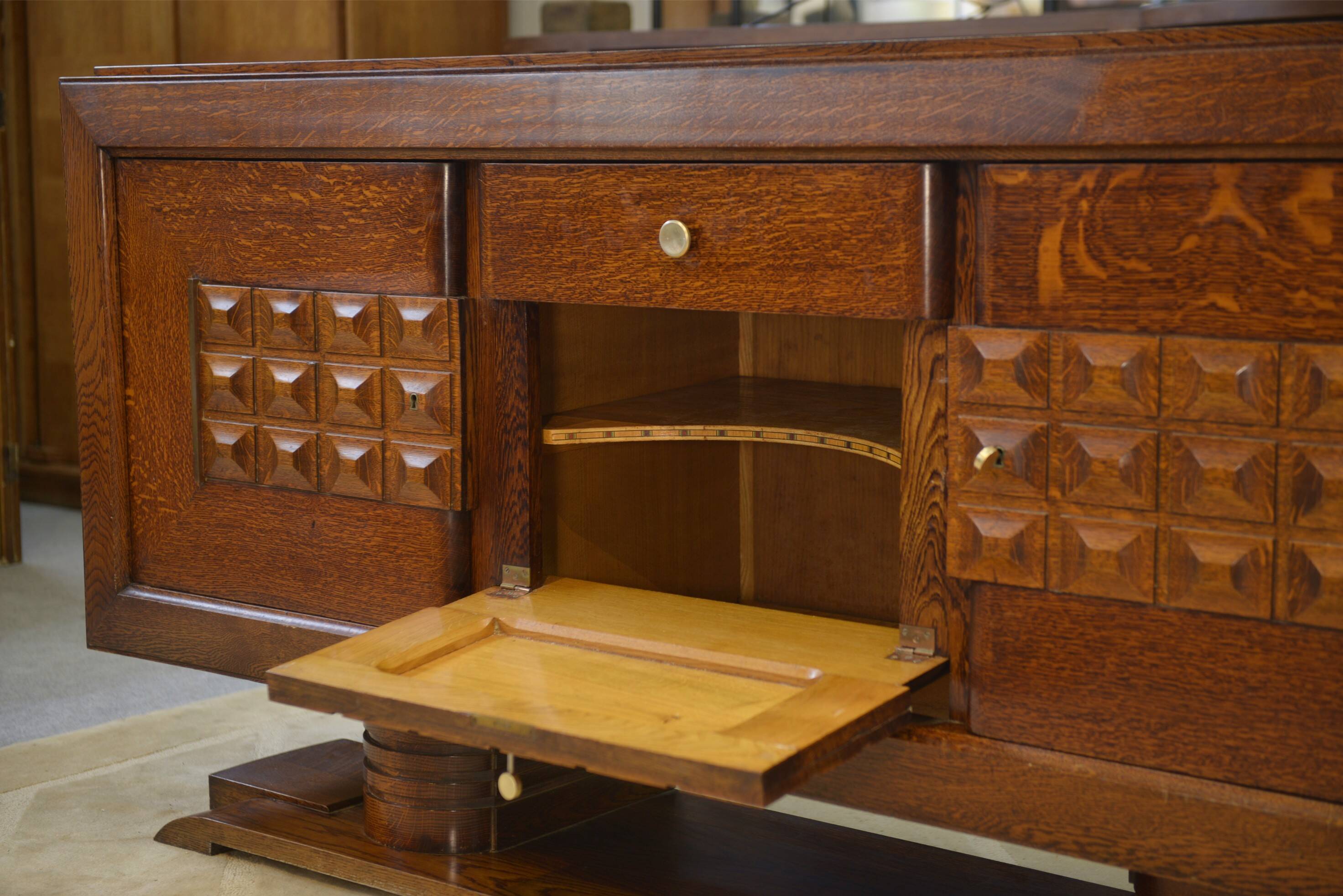 Brutalist sideboard attributed to Charles Dudouyt 1940s