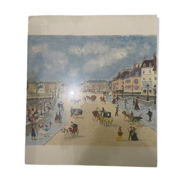 Claude Marin – Beach Scene – Original signed oil painting. Magnificent work.