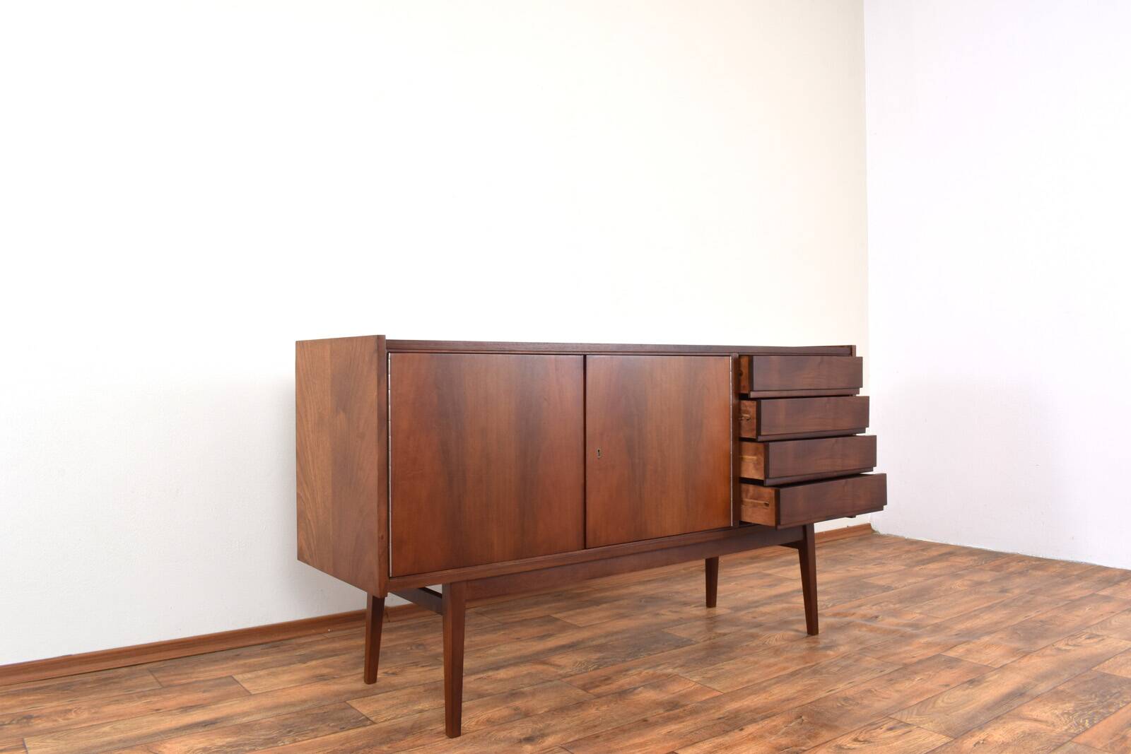 Mid-Century Walnut Sideboard by S. Albrecht, 1960s.