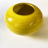 Yellow glazed ceramic sugar bowl