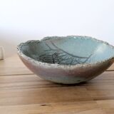 Vintage Raku ceramic bowl, handmade, signed, Japanese craftsmanship.
