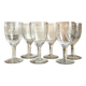 6 verres à pied en cristal guilloché