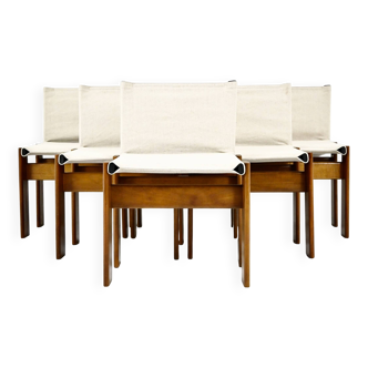 Ensemble de 6 Chaises  Monk par Afra & Tobia Scarpa pour Molteni, 1970s