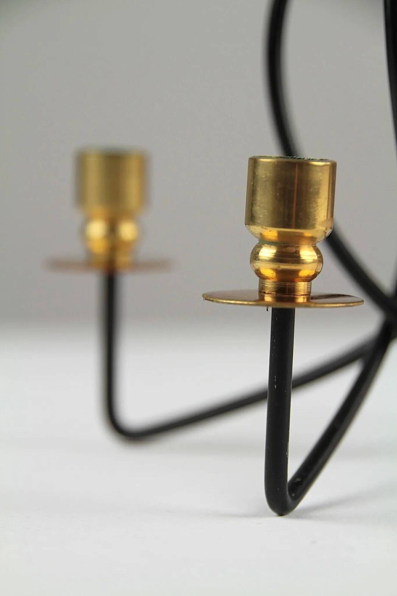 Black & brass four-light candle holder – Gunnar Ander for Ystad-Metall, Sweden, 1950s/1960s