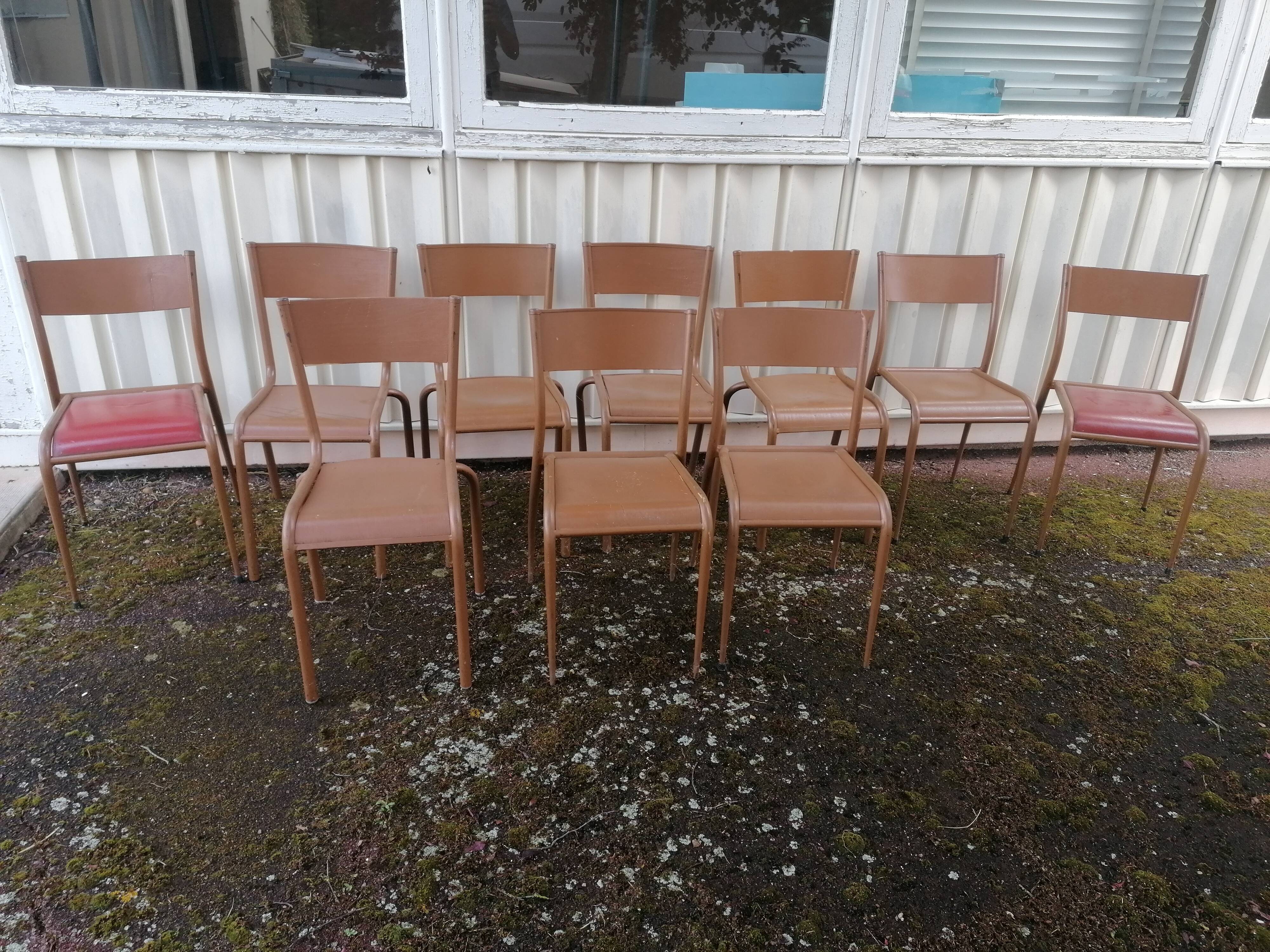 Lot 10 chaises d'école