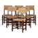 Set of 6 oak rush chairs, French work, 1950.