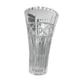 Large chiseled crystal vase