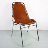 Dalvera  "Les Arc" Set of 2 Original Leather side chairs, 1960