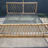 double bed bamboo and rattan vintage, years 60