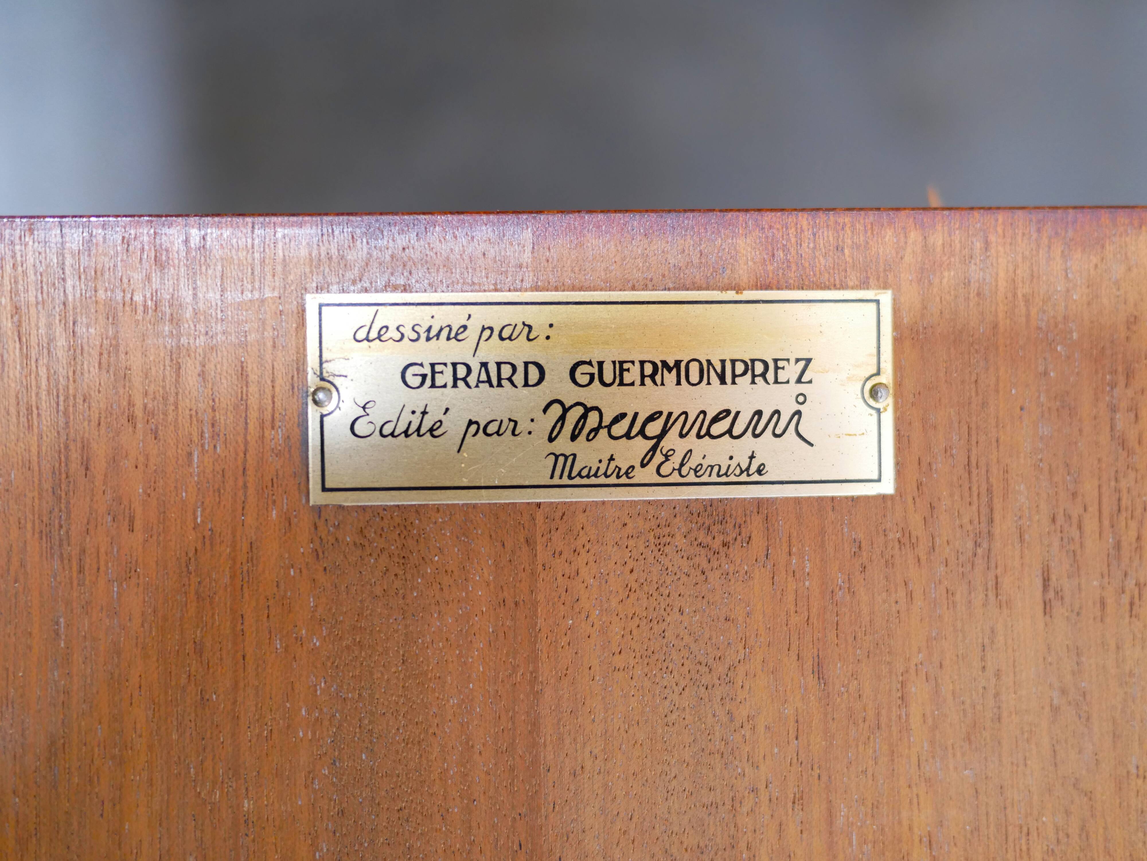 Extendable teak dining table by Gérard Guermonprez for Magnani editions