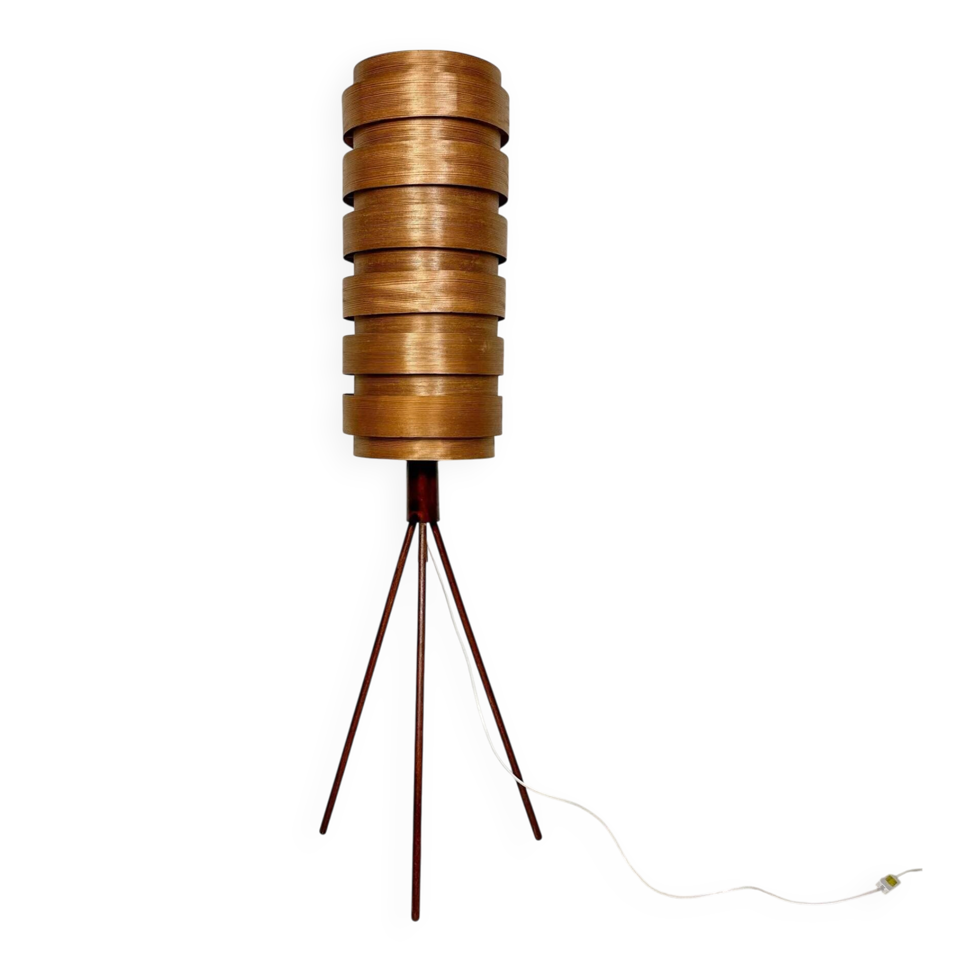 1960s vintage Danish bentwood teak floor lamp