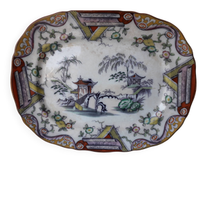 Plat en faience décor - japonisant