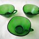 3 large vintage tea cups in véréco tempered glass