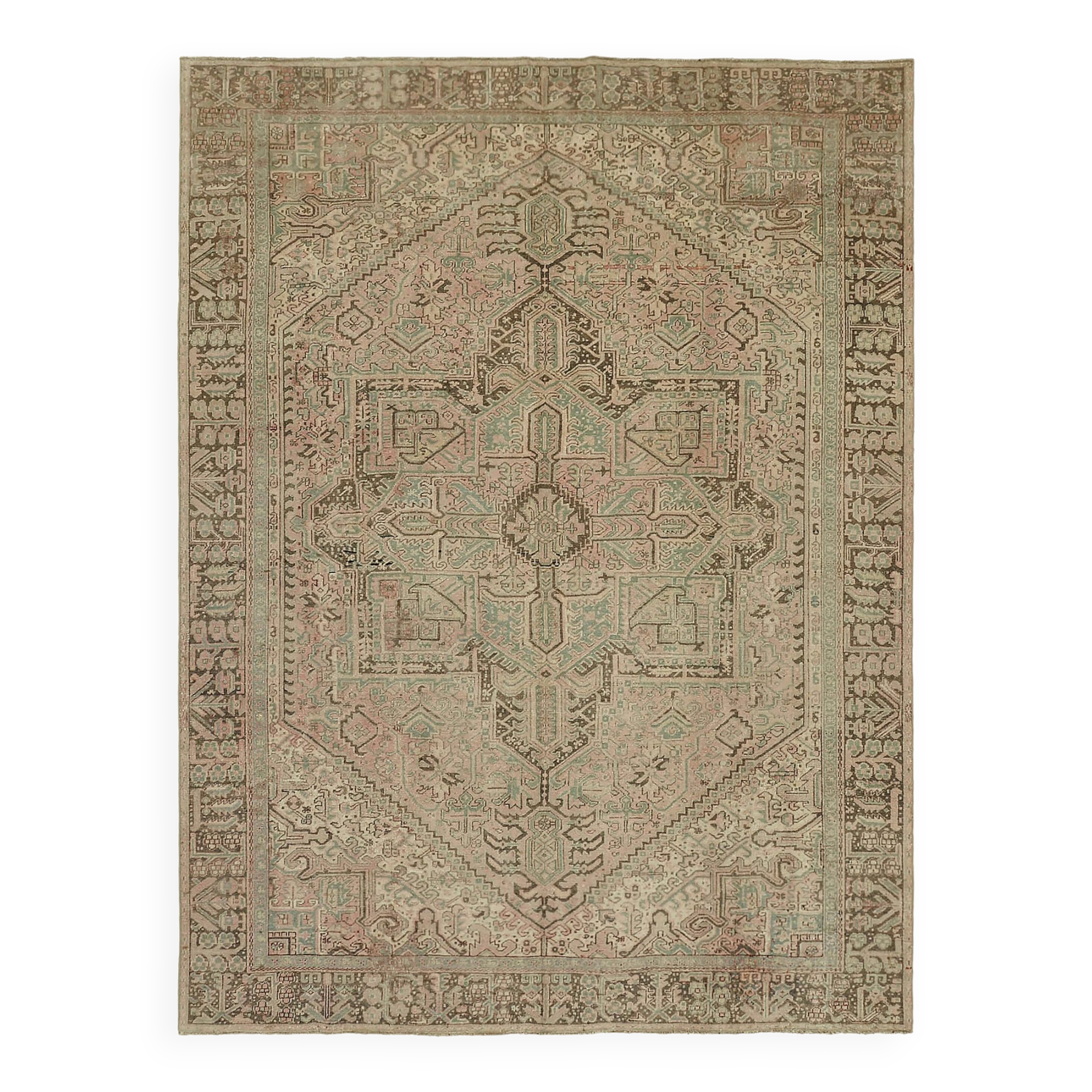 1970s 257 cm x 338 cm beige wool carpet