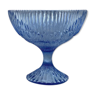 Blue streaked glass cup