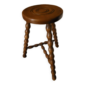Tripod stool with turned legs