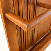 Art Deco wardrobe in carved solid oak with bevelled mirror, 1930.