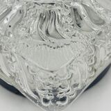 Plafonnier carré en verre moulé avec relief