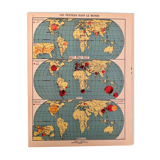 Old poster on textiles in the World from 1951