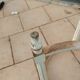 Table basse ancienne style louis xvi avec plateau marbre