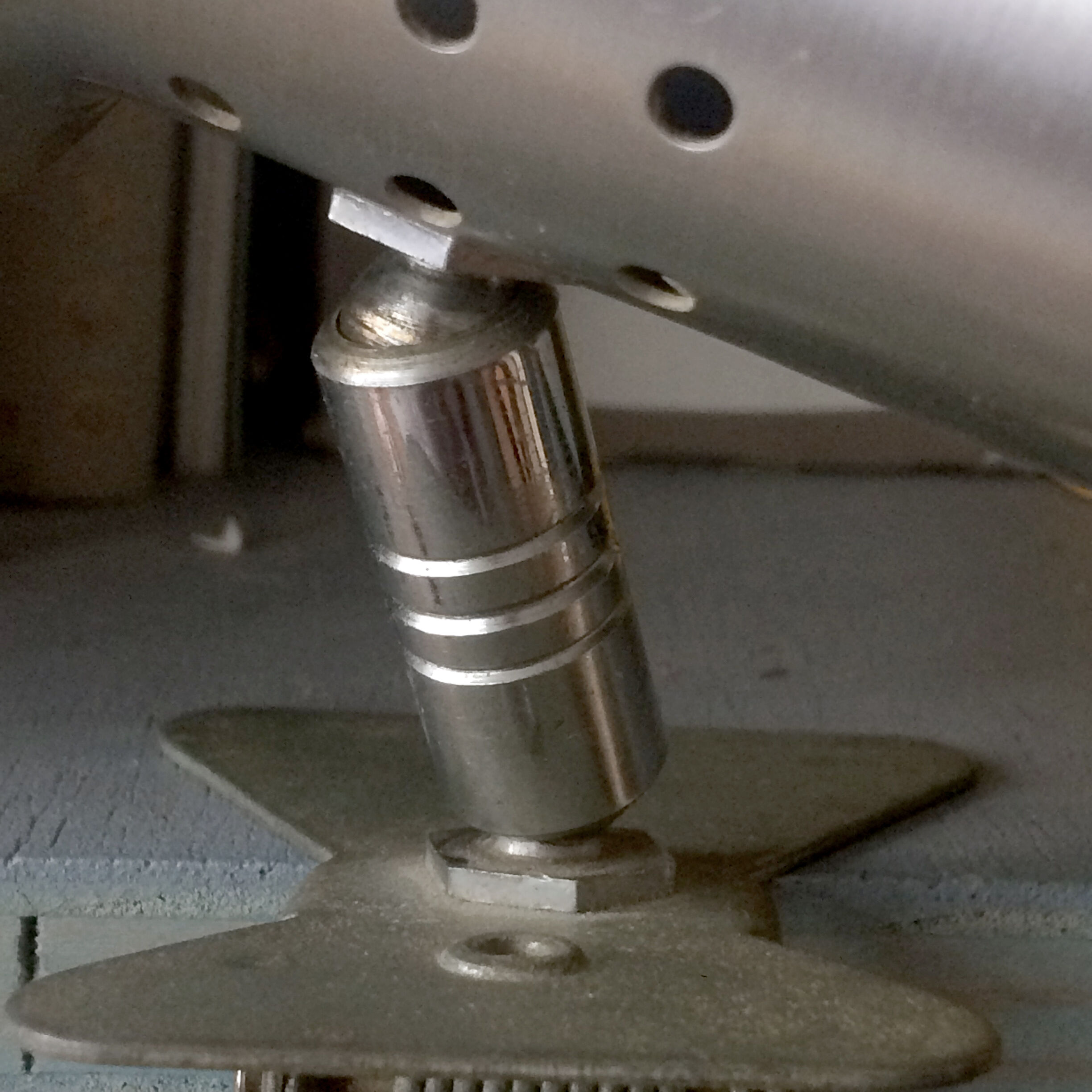 Brushed aluminum clamp spot 1970