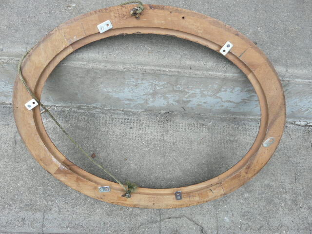 Old oval frame carved wood