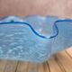 Vintage blue and white speckled glass lampshade – Wavy edge – Antique