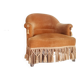 Fauteuil crapaud en velours jaune doré