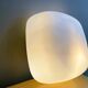 Minimalist white opaline glass flush mount pill lamp