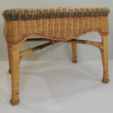 Rectangular woven wicker coffee table /Bamboo /rattan / vintage