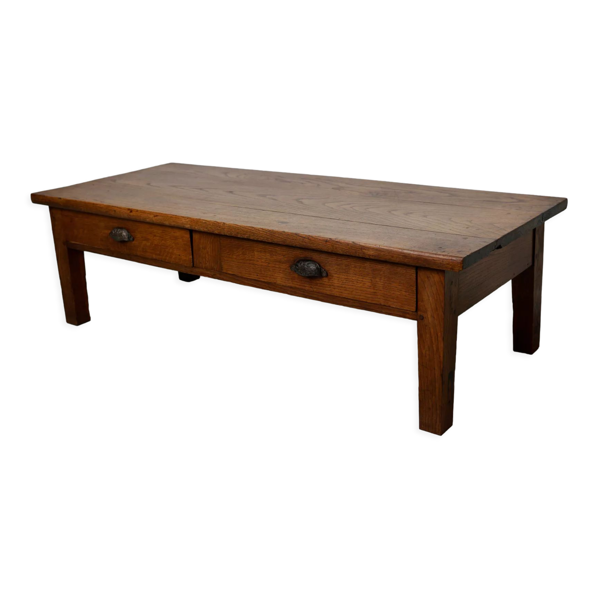 French xixth century farmhouse rustic oak coffee table