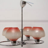 Lustre en chrome et verre, années 1950
