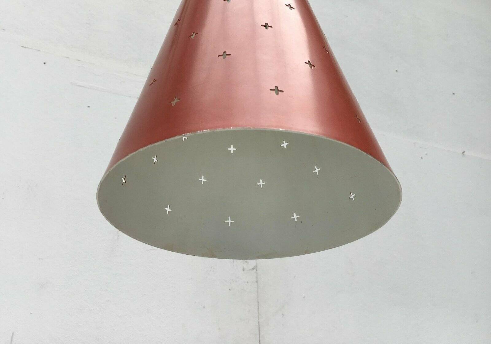 Perforated metal pendant light, mid-century design, 1960s.