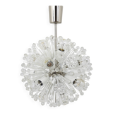 Blown glass lustre Dandelion Sputnik nickel-plated by Emil Stejnar, Rupert Nikoll