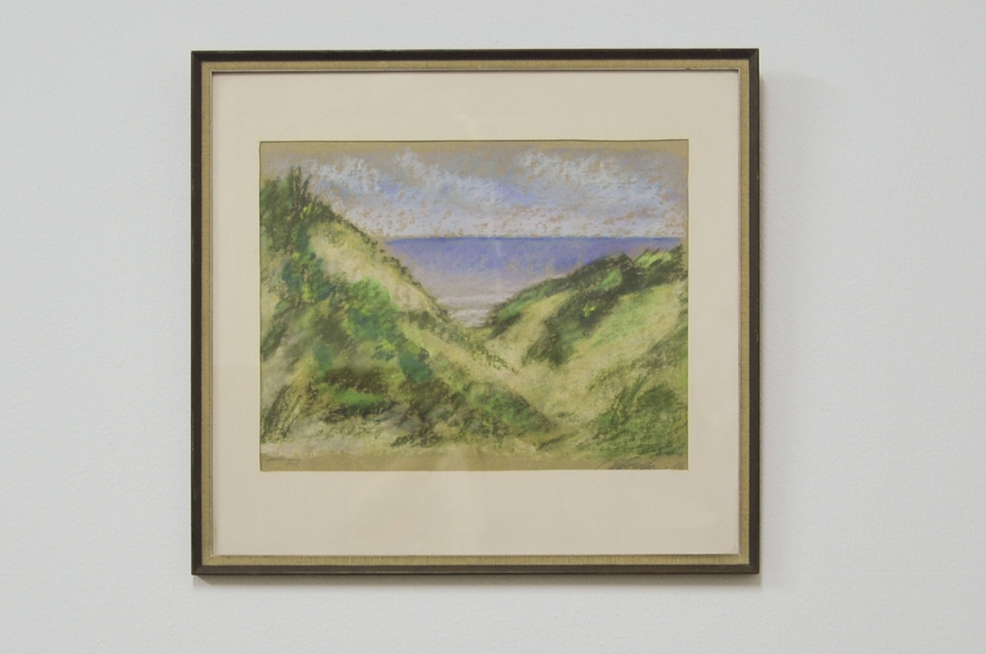 vintage brown frame painting dunes