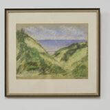 vintage brown frame painting dunes