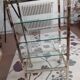 Glass and brass shelf on wheels