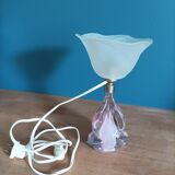 Bedside lamp tulip glass paste base molded glass bubble pink dp 0723031