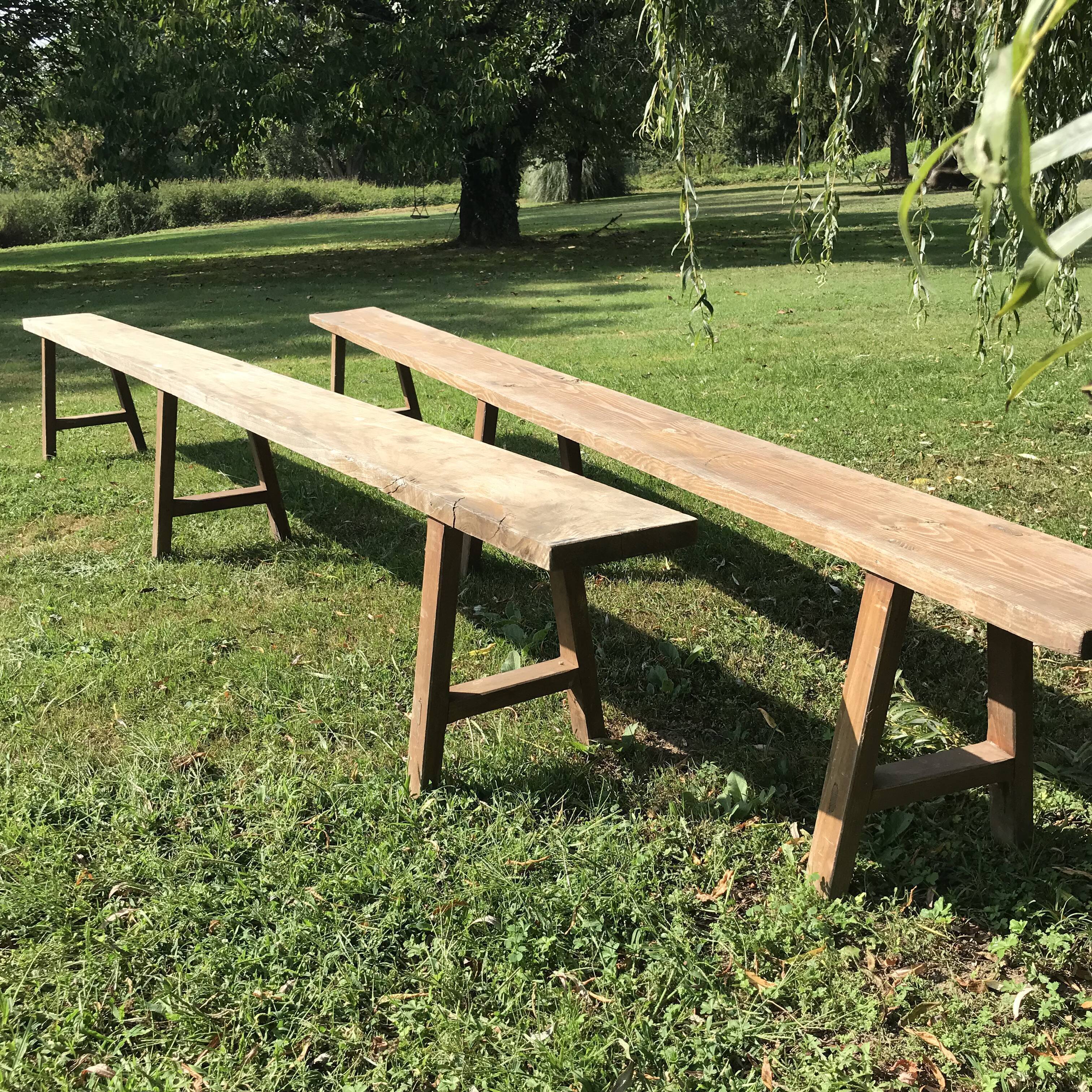 Pair of farm benches