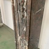 Louis XV style fireplace in red breche marble 19th century