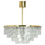 Doria Chandelier Mid-Century Frosted Glass, 1960s, Germany