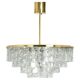 Doria Chandelier Mid-Century Frosted Glass, 1960s, Germany