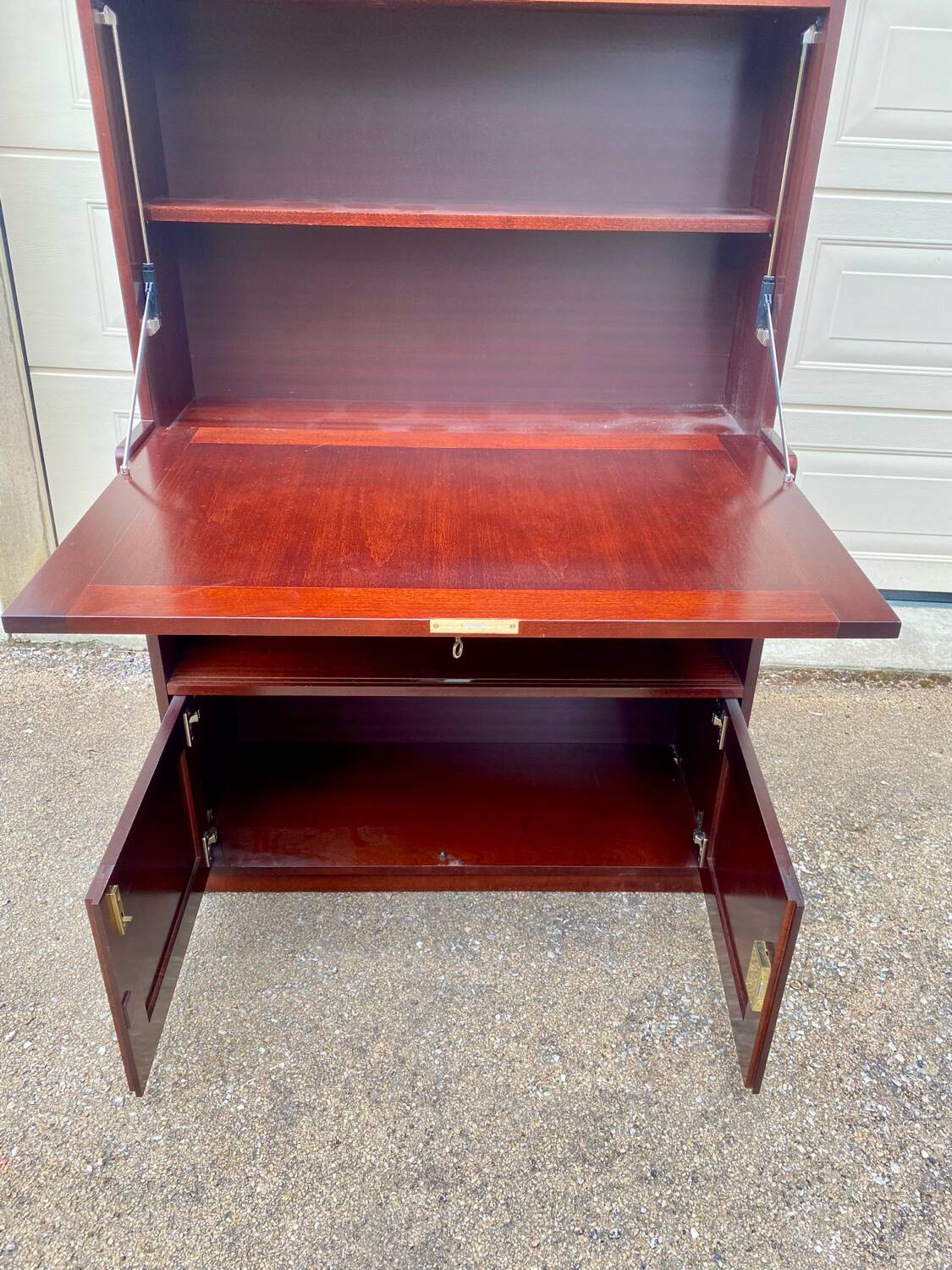 Vintage bar desk library display cabinet secretary with floors