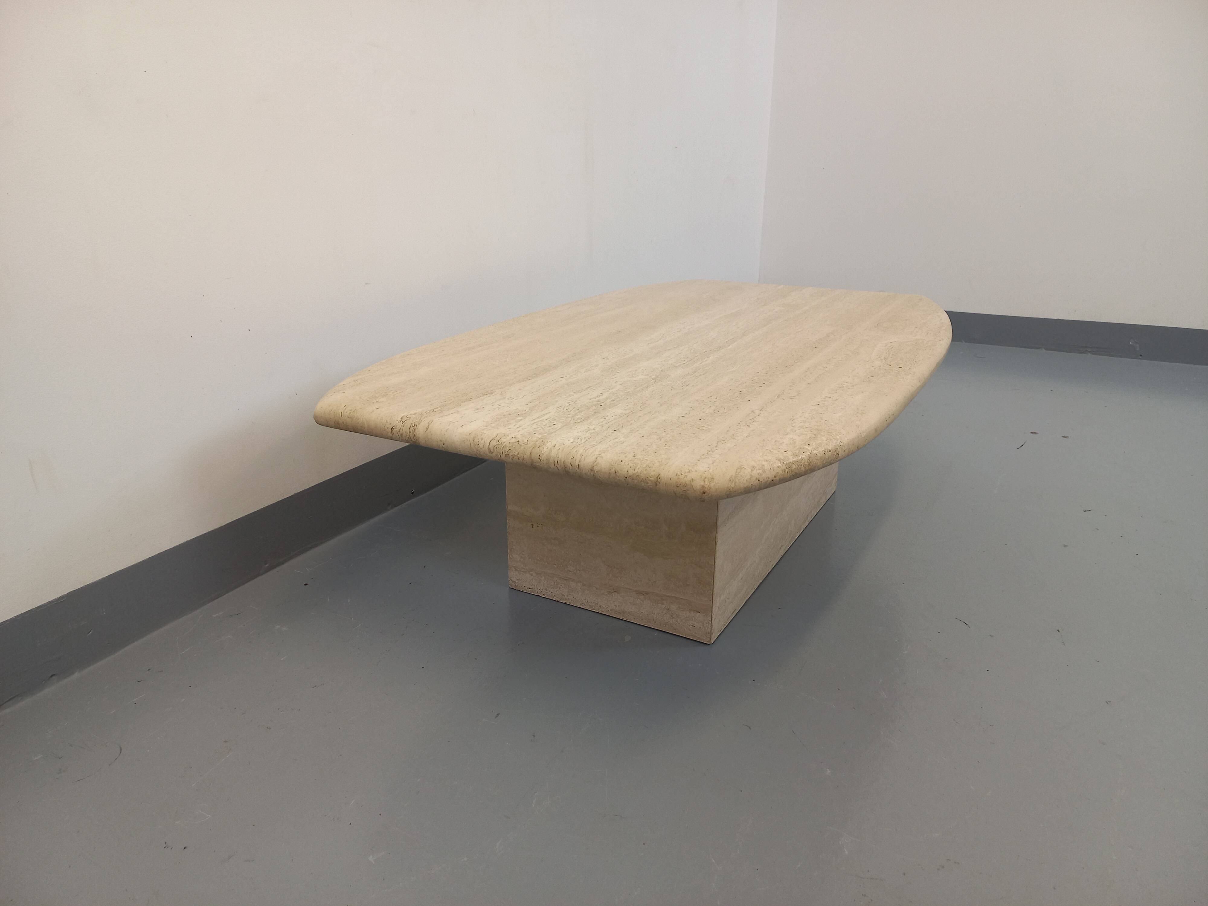 Vintage travertine coffee table from the 80s