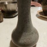 Gray enameled stoneware soliflore vase