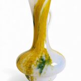 Cristallerie de Clichy White Opaline Pitcher Vase, Handmade in France