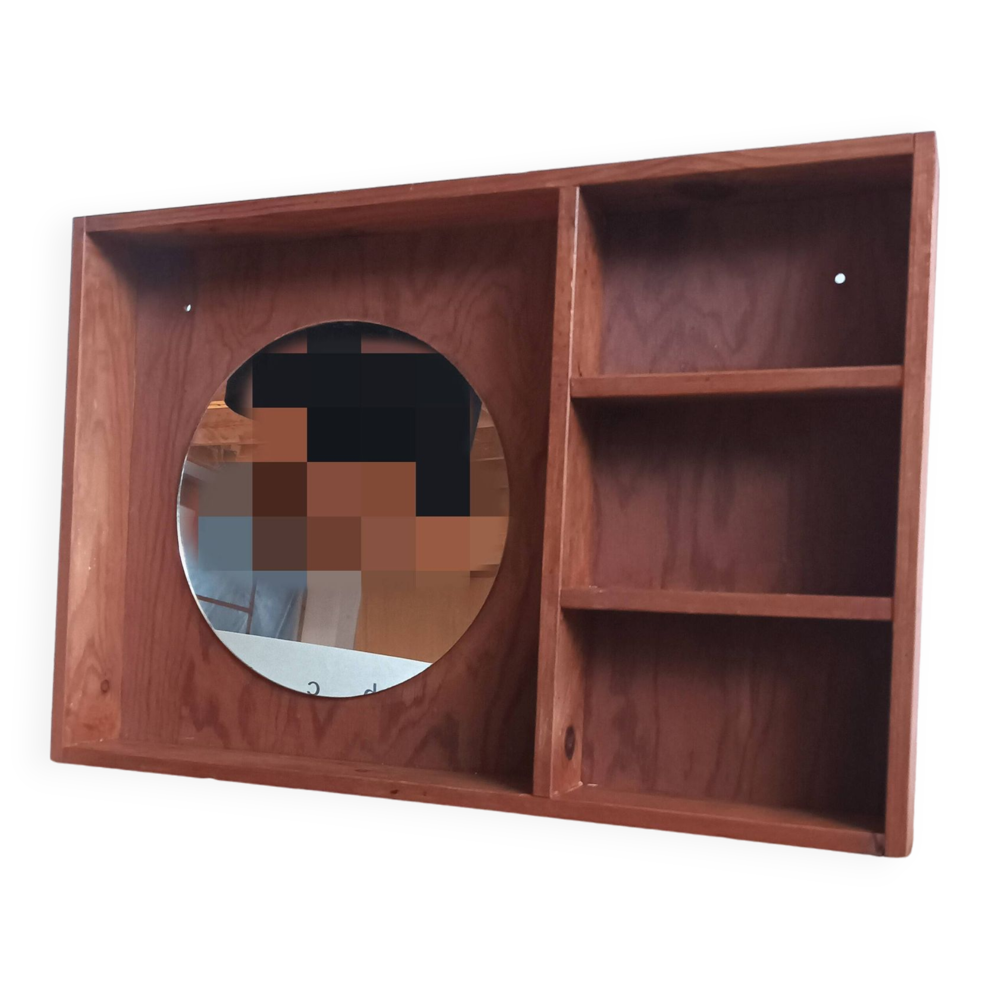 Console shelf with modernist mirror, 60s/70s