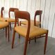 set of 6 teak and leather chairs by Niels Otto Moller, Denmark, 1960